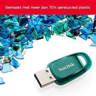 SanDisk 512GB Ultra Eco USB 3.2 Gen 1 Flash Drive - SDCZ96-512G-G46, Blue-Green