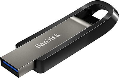 SanDisk 256GB Extreme Go USB 3.2 Type-A Flash Drive - SDCZ810-256G-G46, Metallic Bronze/Gloss Black