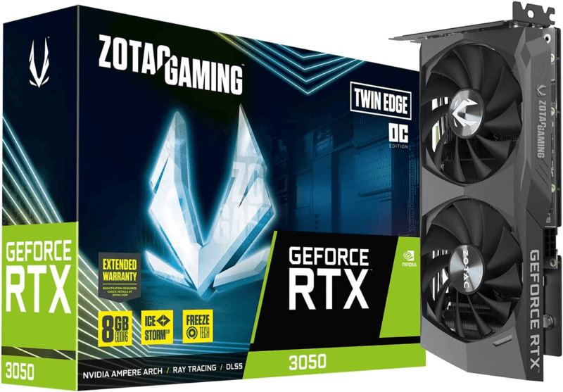 ZOTAC GeForce RTX 3050 8GB GDDR6 Gaming Graphics Card