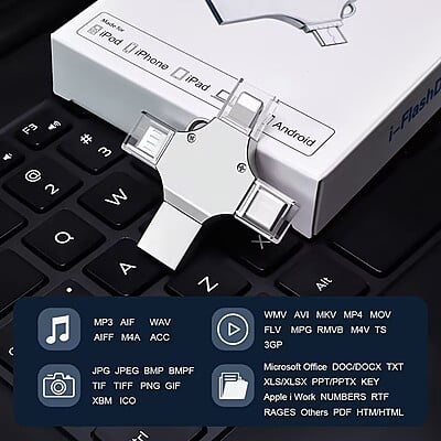 512GB 4-in-1 USB 3.0 1000GB Flash Drive Fast USB A USB C Micro USB Memory Stick Portable Hard Drive