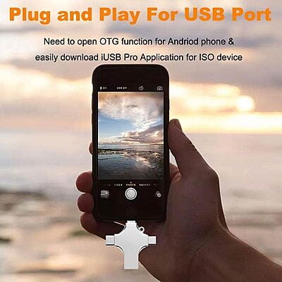 2TB 4-in-1 USB 3.0 1000GB Flash Drive Fast USB A USB C Micro USB Memory Stick Portable Hard Drive